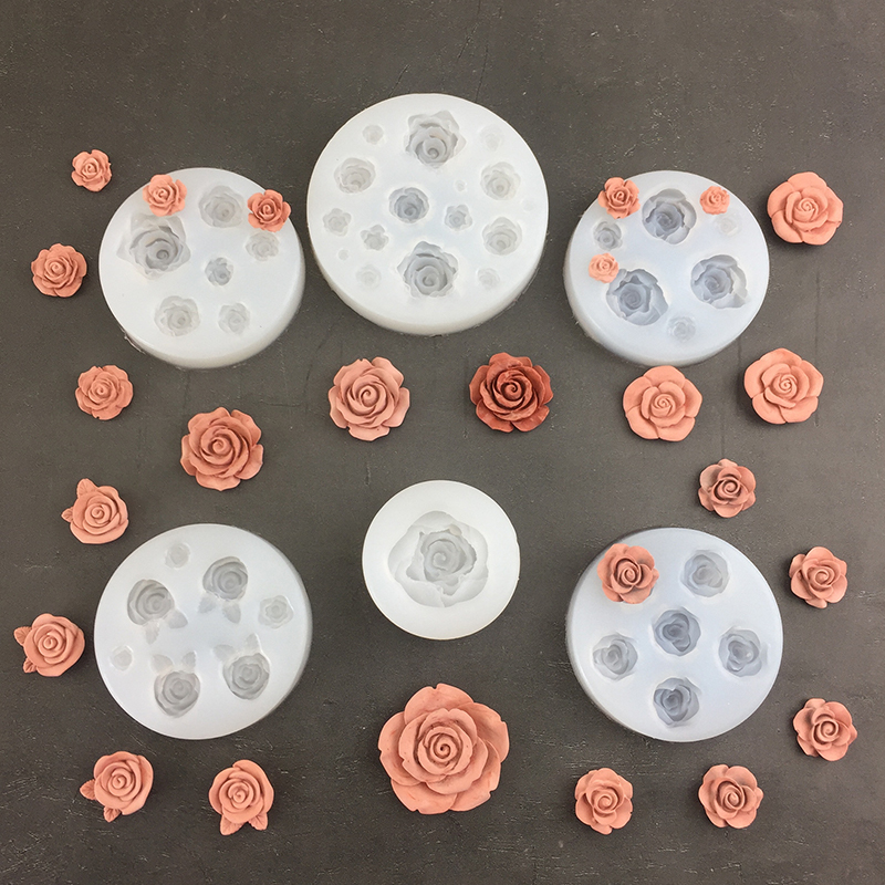 Candle Making Products - 3d Rosen blumen form Blatt Silikon