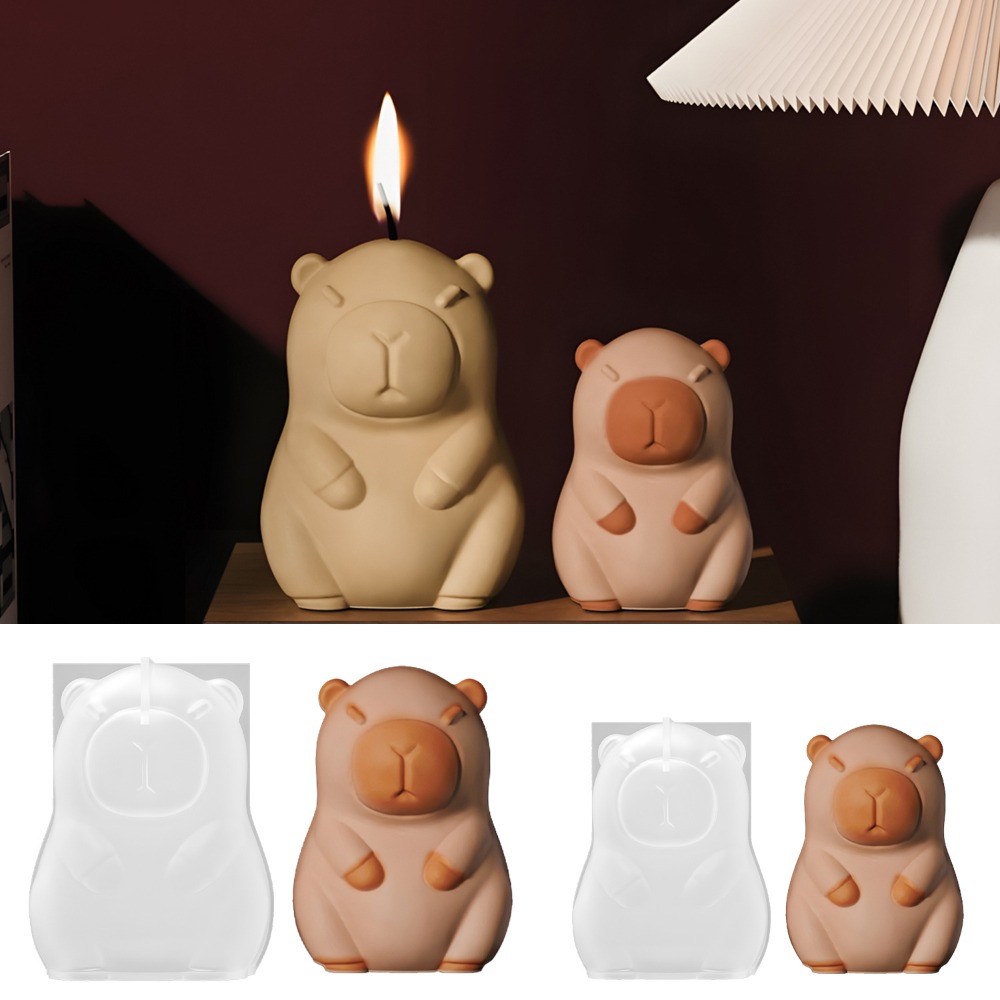 Candle Making Party - Stehende Capybara-Duftkerze, Silikonform, 3D-Tierharz, Gipsherstellung, handgefertigter