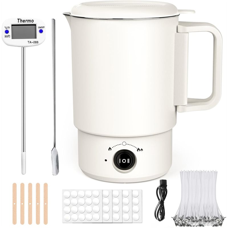 Candle Making Glass - A47U Elektrischer Wachsschmelztopf-Set mit Thermometer, 800