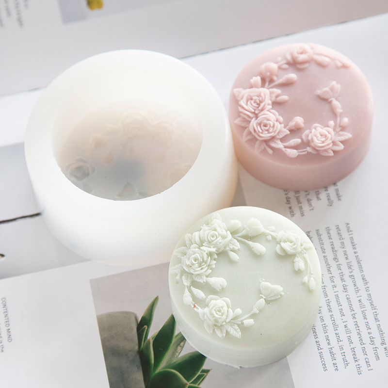 Candle Making Jelly - Runde Form Rose Blume handgemachte Seife