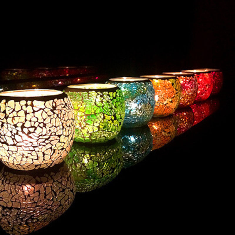 Candle Making Glass - Farbe Schneeflocke Mosaik marokkanischen Glas Votiv