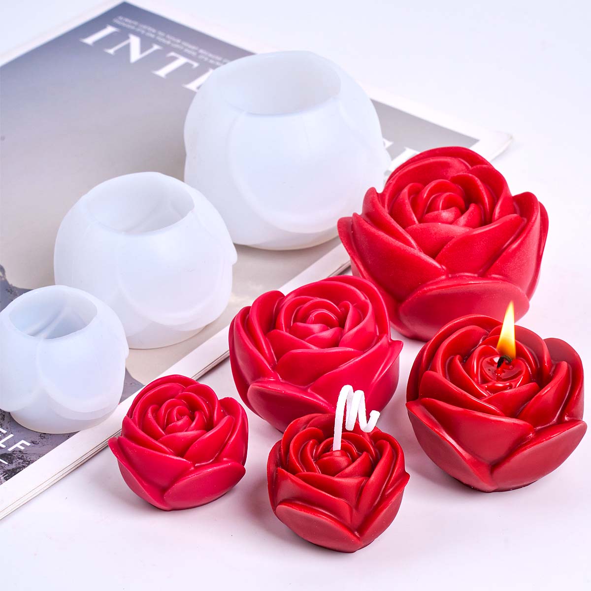 Candle Making Party - 3D Blumenform Silikon Kerzenform DIY Romantische