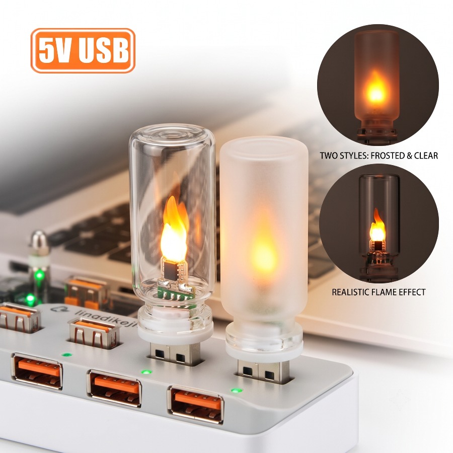 5V USB LED Flammen-Nachtlicht  – Candle Making Glass Bewertung und Preis