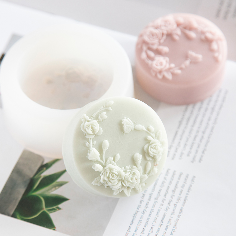 Runde Form Rose Blume handgema – Candle Making Jelly Bewertung und Preis