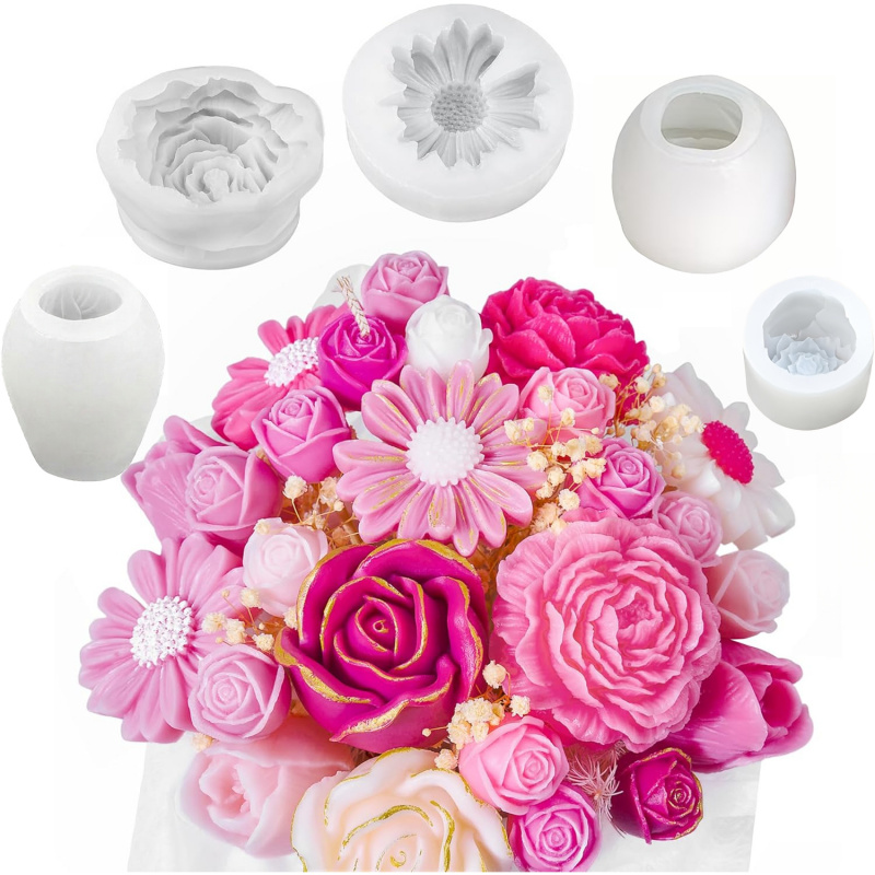 5-teiliges Blumen-Kerzenformen – Candle Making Jelly Bewertung und Preis